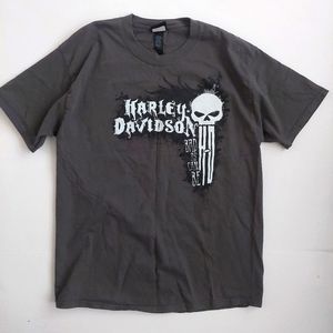 Harley-Davidson Bad As Can Be T-Shirt Lakewood N J Gray Size L Double Sided